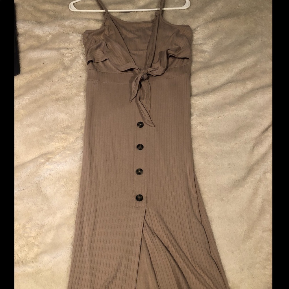 Tan spaghetti strap dress